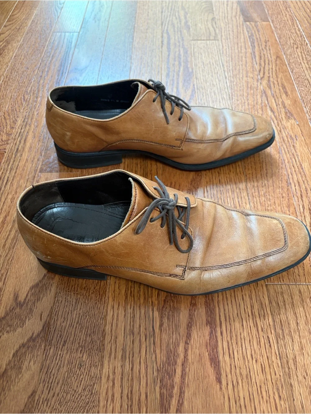 Cole Haan Shoes Mens Size 9.5 Brown Leather Oxford Lace Up Dress Square Toe